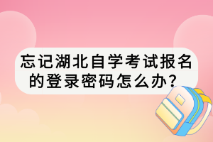 忘記湖北自學(xué)考試報名的登錄密碼怎么辦？