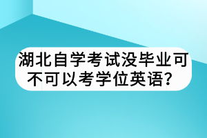 湖北自學(xué)考試沒畢業(yè)可不可以考學(xué)位英語？