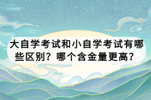 大自學(xué)考試和小自學(xué)考試有哪些區(qū)別？哪個含金量更高？