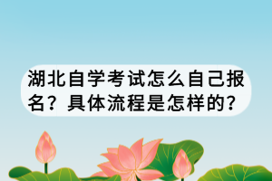 湖北自學考試怎么自己報名？具體流程是怎樣的？