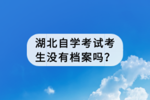 湖北自學(xué)考試考生沒(méi)有檔案嗎？