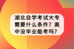 湖北自學考試大專需要什么條件？高中沒畢業(yè)能考嗎？