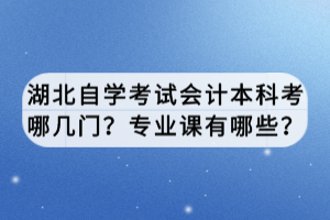 湖北自學(xué)考試會計本科考哪幾門？專業(yè)課有哪些？