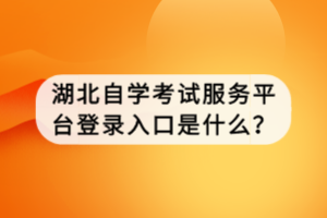 湖北自學(xué)考試服務(wù)平臺(tái)登錄入口是什么？