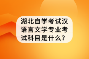 湖北自學(xué)考試漢語(yǔ)言文學(xué)專業(yè)考試科目是什么？