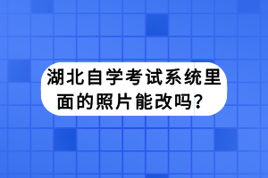 湖北自學考試系統(tǒng)里面的照片能改嗎？