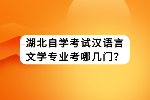 湖北自學(xué)考試漢語(yǔ)言文學(xué)專業(yè)考哪幾門？