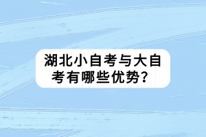 湖北小自考與大自考有哪些優(yōu)勢？