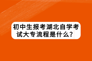 初中生報(bào)考湖北自學(xué)考試大專流程是什么？