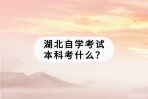 湖北自學(xué)考試本科考什么？