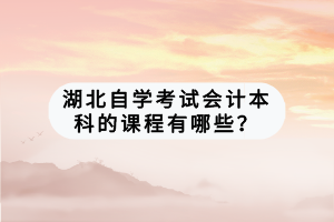 湖北自學(xué)考試會計本科的課程有哪些？