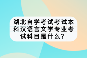 湖北自學(xué)考試考試本科漢語言文學(xué)專業(yè)考試科目是什么？