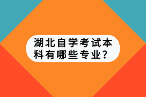 湖北自學(xué)考試本科有哪些專業(yè)？