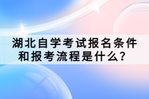 湖北自學考試報名條件和報考流程是什么？