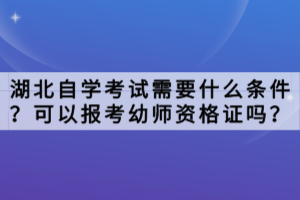 湖北自學考試需要什么條件？可以報考幼師資格證嗎？