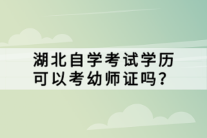 湖北自學考試學歷可以考幼師證嗎？