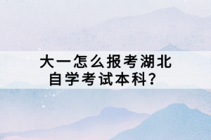 大一怎么報(bào)考湖北自學(xué)考試本科？