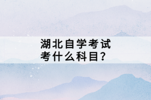 湖北自學考試考什么科目？