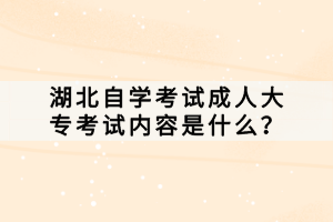 湖北自學考試成人大?？荚噧?nèi)容是什么？