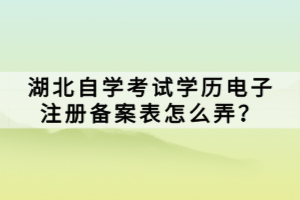 湖北自學(xué)考試學(xué)歷電子注冊備案表怎么弄？