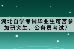 湖北自學(xué)考試畢業(yè)生可否參加研究生、公務(wù)員考試？