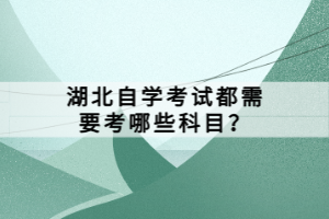 湖北自學考試都需要考哪些科目？