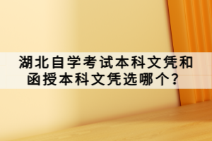 湖北自學(xué)考試本科文憑和函授本科文憑選哪個(gè)？