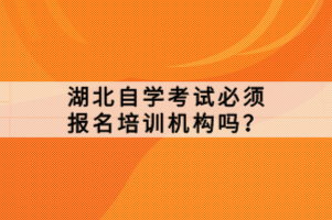 湖北自學(xué)考試必須報名培訓(xùn)機構(gòu)嗎？