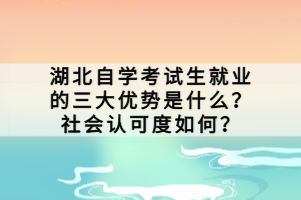 湖北自學考試生就業(yè)的三大優(yōu)勢是什么？社會認可度如何？