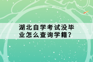 湖北自學考試沒畢業(yè)怎么查詢學籍？