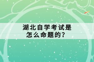 湖北自學考試是怎么命題的？