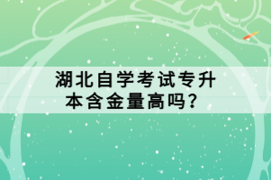 湖北自學(xué)考試專升本含金量高嗎？