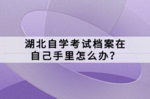 湖北自學(xué)考試檔案在自己手里怎么辦？