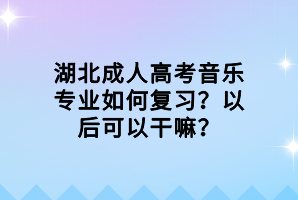 湖北成人高考音樂專業(yè)如何復(fù)習(xí)？以后可以干嘛？