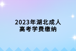 2023年湖北成人高考學(xué)費(fèi)繳納