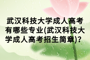 武漢科技大學(xué)成人高考有哪些專業(yè)(武漢科技大學(xué)成人高考招生簡(jiǎn)章)？