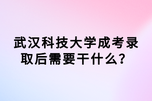 武漢科技大學成考錄取后需要干什么？