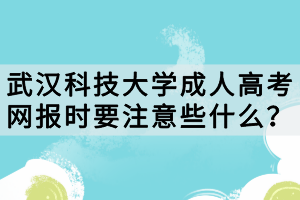 武漢科技大學(xué)成人高考網(wǎng)報(bào)時(shí)要注意些什么？