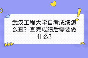 武漢工程大學(xué)自考成績(jī)?cè)趺床?？查完成?jī)后需要做什么?