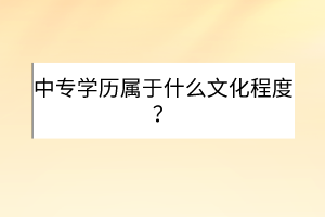 中專學(xué)歷屬于什么文化程度？