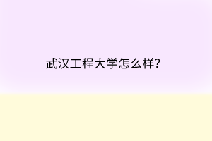 武漢工程大學(xué)怎么樣？