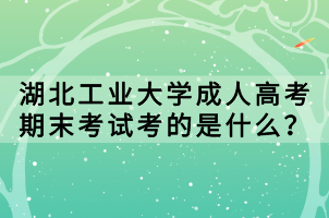 湖北工業(yè)大學(xué)成人高考期末考試考的是什么？
