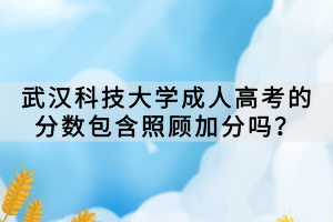武漢科技大學(xué)成人高考的分?jǐn)?shù)包含照顧加分嗎？