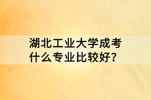 湖北工業(yè)大學成考什么專業(yè)比較好？