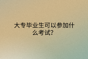 大專畢業(yè)生可以參加什么考試？