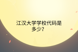 江漢大學(xué)學(xué)校代碼是多少？