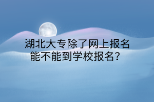 湖北大專除了網上報名能不能到學校報名？