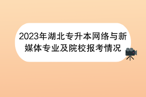 2023年湖北專升本網(wǎng)絡(luò)與新媒體專業(yè)及院校報(bào)考情況