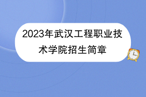 2023年武漢工程職業(yè)技術(shù)學(xué)院招生簡章