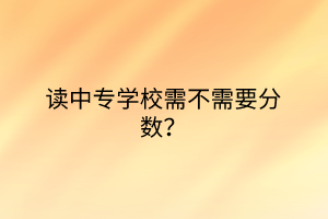 讀中專學(xué)校需不需要分?jǐn)?shù)？